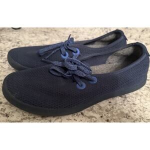 ALLBIRDS Tree Skipper Navy Blue Knit Fabric Low Top Lace Up Shoes Size 9 Womens
